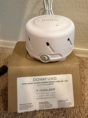Yogasleep Dohm UNO White Noise Machine (White) Real Fan Inside for Non-Looping